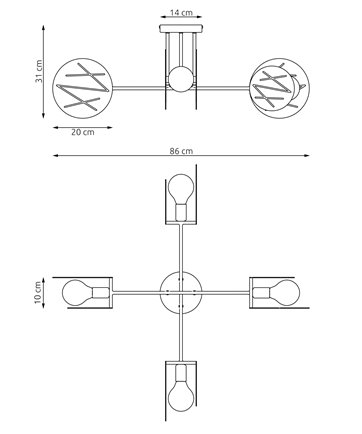 Lampa sufitowa FRICK 4 WH nowoczesna, biała, metal