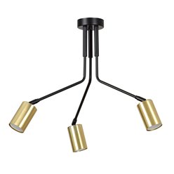 Lampa sufitowa VERNO 3 BLACK nowoczesna, metal, czarno/złota