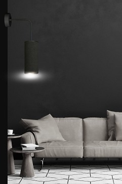 Kinkiet BENTE K1 BL BLACK abażur welur czarny
