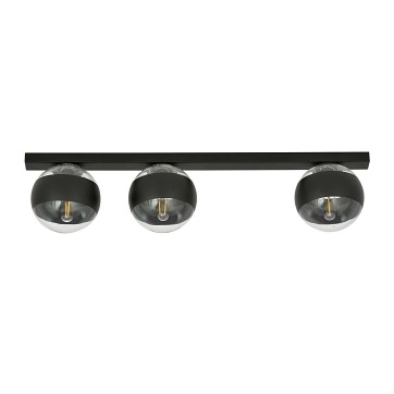 Lampa sufitowa FIT 3 BL/STRIPE nowoczesna czarna/transparent