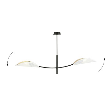 Lampa sufitowa LOTUS 2 WHITE/GOLD abażury czarna/biała/złota
