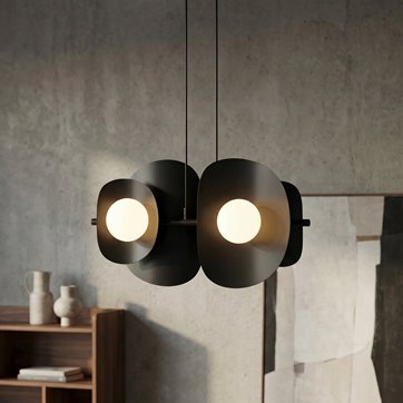 Lampa wisząca ELEMENTI 4 BLACK loft, czarna, metal