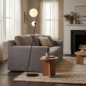 Lampa podłogowa TATU LP2 BL BLACK nowoczesna, czarna, metal