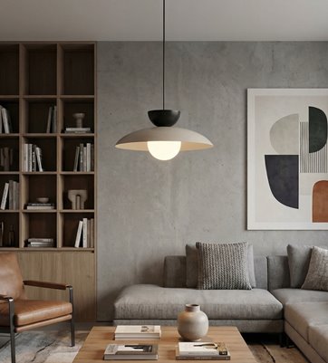 Lampa wisząca MULAN 1 MOKKA BL nowoczesna, beżowa, metal