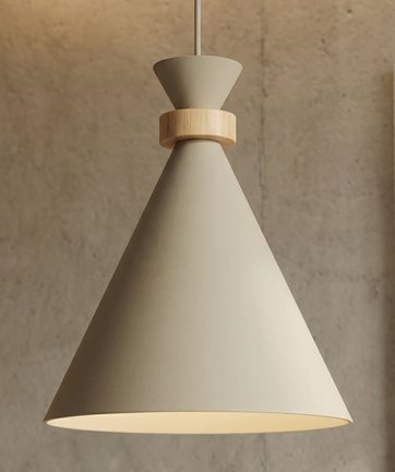 Lampa wisząca ZERO 3 MOKKA nowoczesna, beżowa, metal, drewno