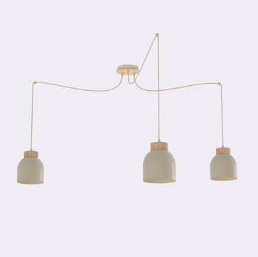 Lampa wisząca KRU 3 MOKKA nowoczesna, beżowa, metal, pająk