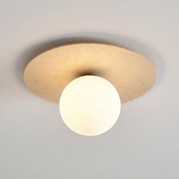 Lampa sufitowa KENZO 1B skandynawska, drewno, klosz, biała