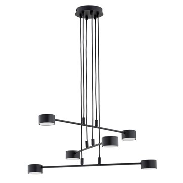 Lampa wisząca MODUS 6 BLACK czarna, minimalistyczna, metal