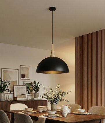 Lampa wisząca NAUTICA 1L BLACK nowoczesna, czarna, metal