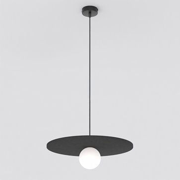 Lampa wisząca CALMA 1 BLACK nowoczesna, czarna, filc