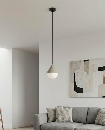 Lampa wisząca GIRO 1 BL MOKKA nowoczesna, beżowa, metal