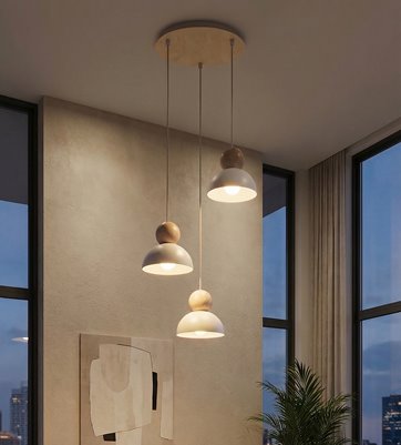 Lampa wisząca KAKI 3PREM WHITE nowoczesna, biała, metal