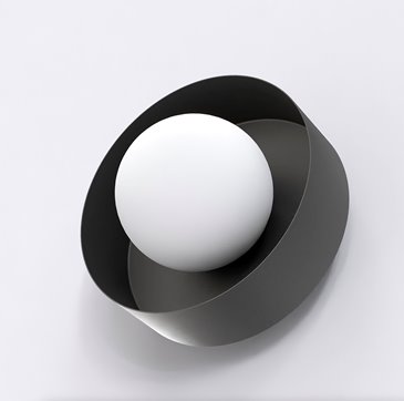 Kinkiet LULU K1 BLACK nowoczesny, czarny, metal