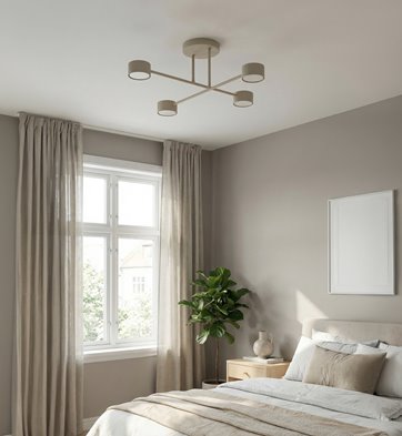 Lampa sufitowa HALO 4 MOKKA minimalistyczna, beżowa, metal