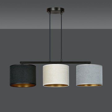 Lampa wisząca HILDE 3 BL MIX abażur welur kolor