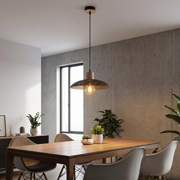 Lampa wisząca KOBE 1 BLACK unikatowy, japandi, skandynawski