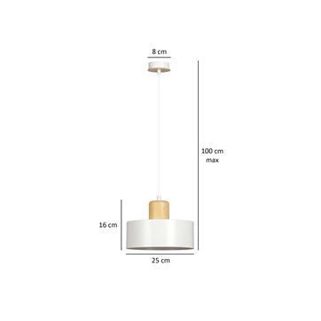 Lampa wisząca TORIN 1 WHITE skandynawska, regulowana, biała