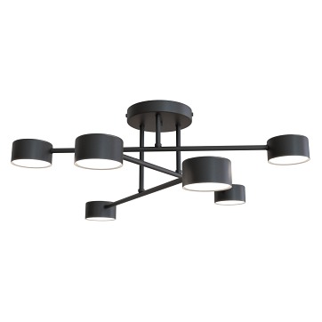 Lampa sufitowa HALO 6 BLACK minimalistyczna, czarna, metal