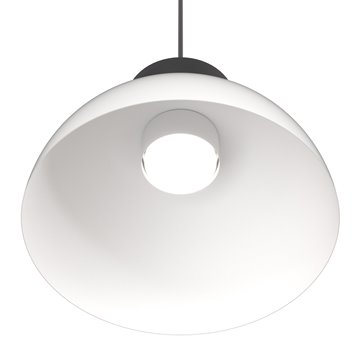 Lampa wisząca LUNARO 1S BL WHITE/BLACK loft, biała, metal