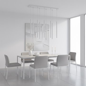 Lampa wisząca SELTER 9 GRAY glamour, sople, szara