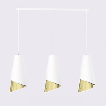 Lampa wisząca MODA 3 WH GOLD LOFT nowoczesna, abażur