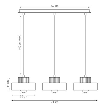 Lampa wisząca KIVI 3 WHITE nowoczesna, biała, metal, drewno