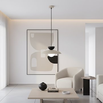 Lampa wisząca MULAN 1 MOKKA BL nowoczesna, beżowa, metal