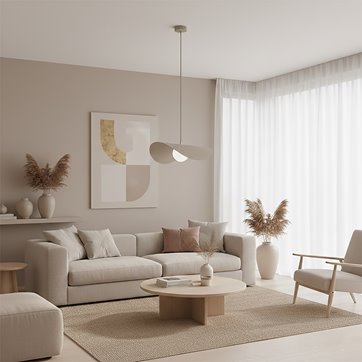 Lampa wisząca RITUAL 1L MOKKA nowoczesna, beżowa, metal