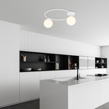 Lampa sufitowa SOPRA 2 WH OPAL plafon klosze kule, biała