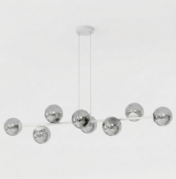 Lampa wisząca MAGNUS 8 GRAY GRAFIT nowoczesna, klosz, szara