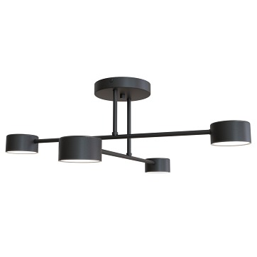 Lampa sufitowa HALO 4 BLACK minimalistyczna, czarny, metal