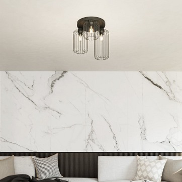 Lampa sufitowa BARN 3PREM BL loft nowoczesna plafon czarna