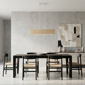 Lampa wisząca CARLO 2 WHITE skandynawska, drewno, biała