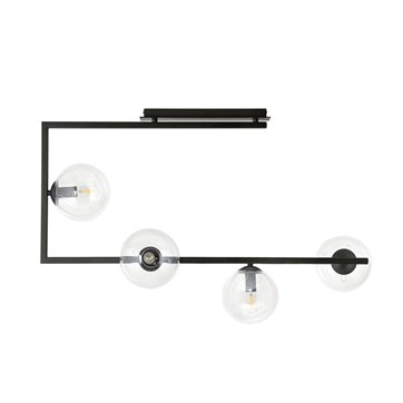 Lampa sufitowa SOMA 4 BL TRANSPARENT nowoczesna, klosze