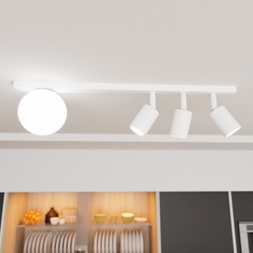 Lampa sufitowa BASTER 4 WHITE nowoczesna, minimalistyczna