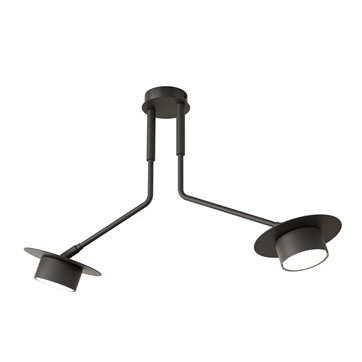 Lampa sufitowa MIZU 2 BL BLACK plafon, czarna, metal, loft