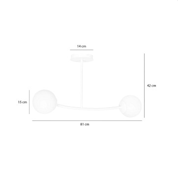 Lampa sufitowa HALLDOR 2 WHITE klasyczna, klosz, biała
