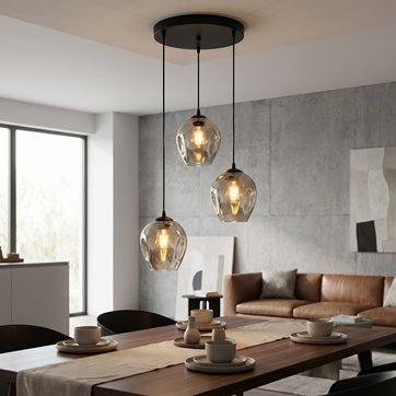 Lampa wisząca ISTAR 3 BL PREMIUM GRAFIT loft klosze grafit