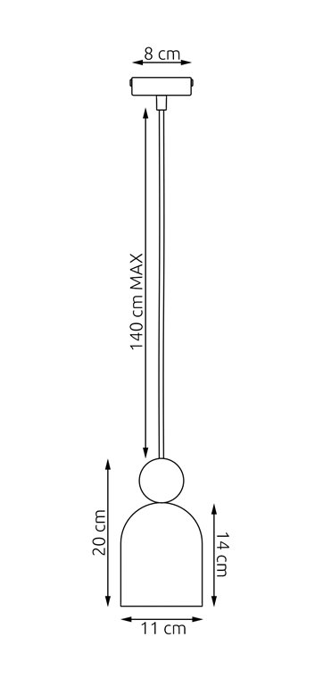Lampa wisząca MESI 1 BLACK nowoczesna, czarna, metal drewno