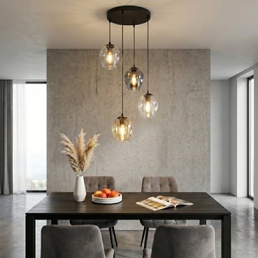 Lampa wisząca ISTAR 4 BL PREMIUM MIX loft klosze mix