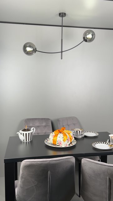 Lampa sufitowa HUNTER 2 BLACK/STRIPE czarna/transparent