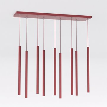 Lampa wisząca SELTER 9 BURGUNDY glamour, sople, burgundowa