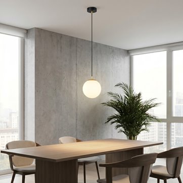 Lampa wisząca ROYAL 1 Bl klosz kula czarna/złota/biała