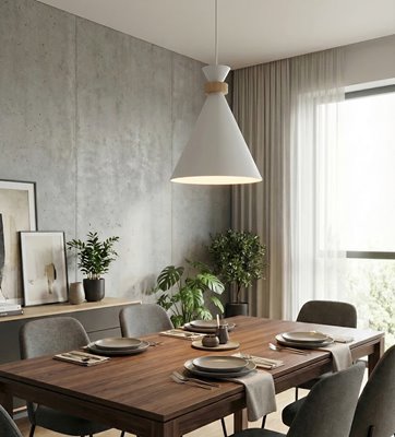 Lampa wisząca ZERO 1 WHITE nowoczesna, biała, metal, drewno