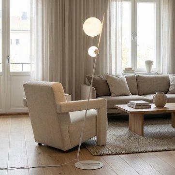 Lampa podłogowa TATU LP2 BL WHITE nowoczesna, biała, metal