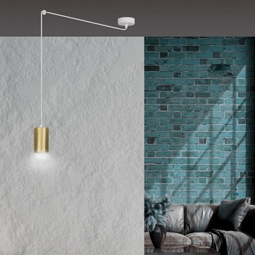 Lampa wisząca TRAKER 1 WH/GOLD nowoczesna pająk biało/złota