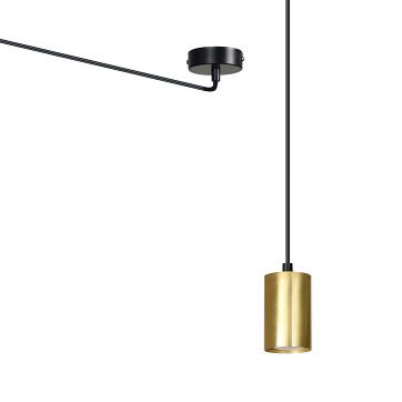 Lampa wisząca TRAKER 1 BL/GOLD nowoczesna pająk czarno/złota