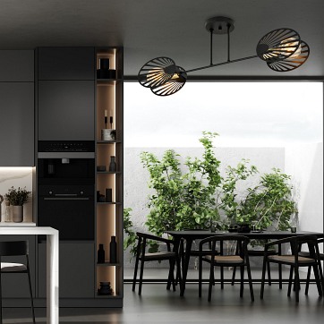 Lampa sufitowa TALIA 2 BLACK żyrandol DESIGN czarny/złoty