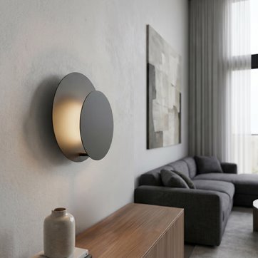 Kinkiet CIRCLE 1C BLACK nowoczesny, loft, metal, czarny