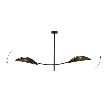 Lampa sufitowa LOTUS 2 BLACK/GOLD abażury czarna/złota
